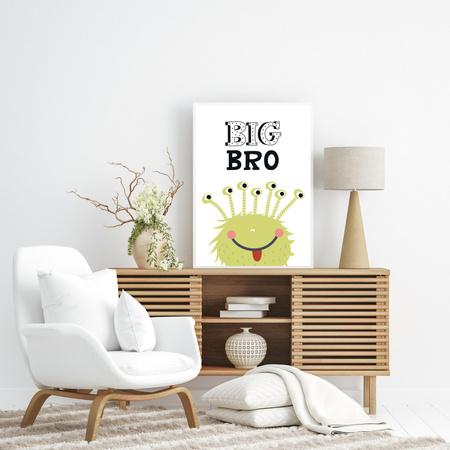 Children's Big Bro poster 40X50 cm + gold frame