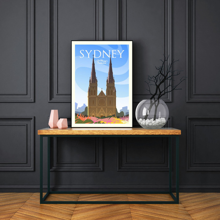 Sydney City poster 40X50 cm + gold frame