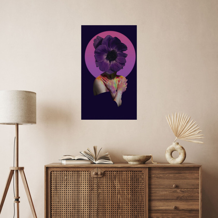 Canvas Print Purple Flower Girl Colors 80x120 cm