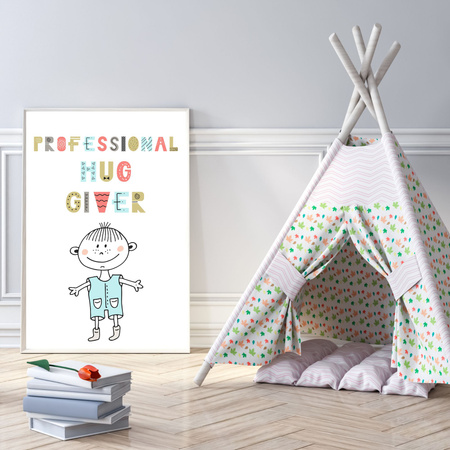 Poster Children's Professional hug giver 40X50 cm + gold frame