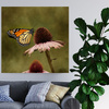 Canvas Print Botany Butterfly Flower 40x40 cm