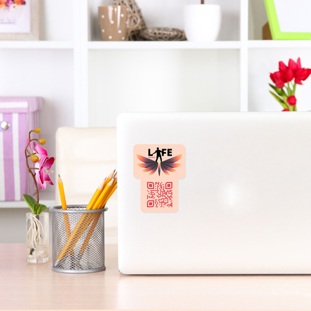 STICKERS with LOGO QR code printed Waterproof Text Photo 76x150 mm