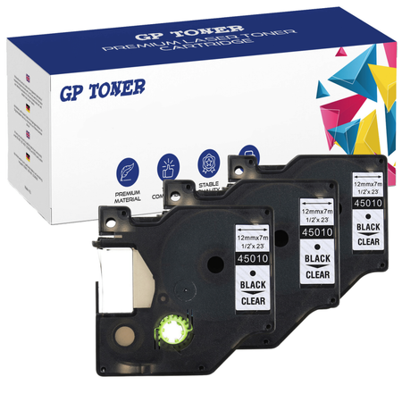 3x Tape for Dymo D1 45010 12mm x 7m GP-DY45010 x3