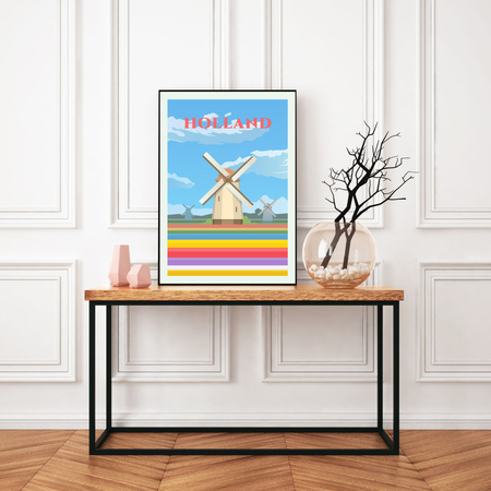 Poster of the Netherlands 40X50 cm + gold frame
