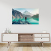 Canvas Print Mountain Climbing Lake Nature Landscape 100x80 cm
