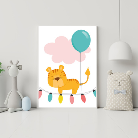 Children's Tigger Poster 40X50 cm + white frame