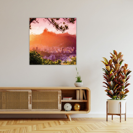 Canvas Print Old Photography City Sunset 60X60 cm