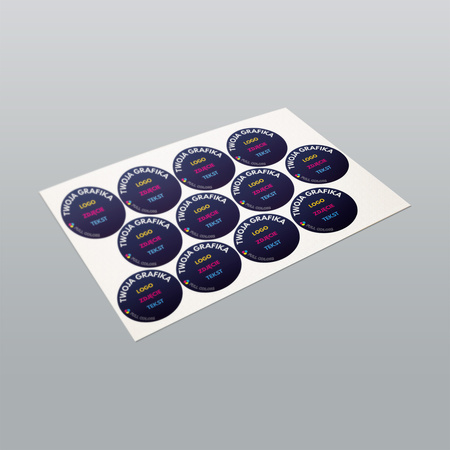 STICKERS with LOGO Square with print Waterproof Text Photo 60x60 mm