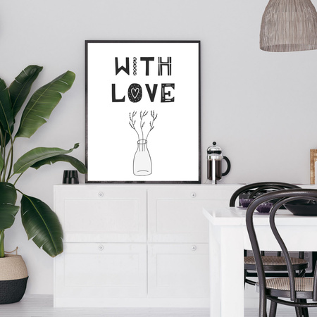 Birthday Poster With love 40X50 cm + silver frame