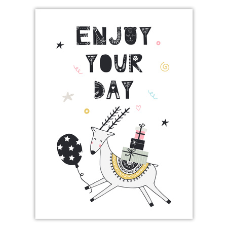 Birthday Poster Enjoy your day 30X40 cm + black frame