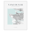 Poster Vancouver city map square 40X50 cm + gold frame