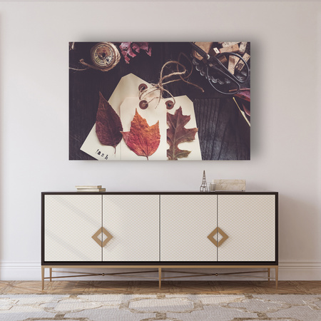 Canvas Print Oak Maple Leaves Retro Vintage 90x60