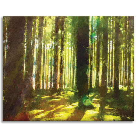 Canvas Print Oil Forest Trees Light Nature 100x80 cm