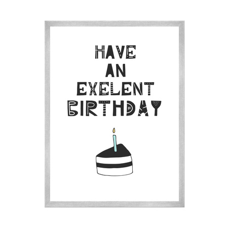 Have an excellent birthday poster 40X50 cm + silver frame