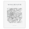 Poster Manchester city map square 40X50 cm + gold frame