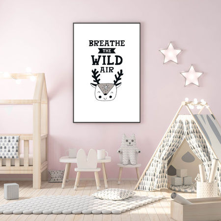 Children's poster Breathe the wild air 40X50 cm + gold frame