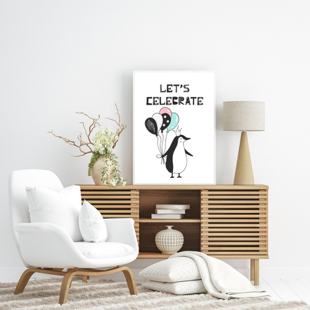 Let's celebrate Birthday Poster 40X50 cm + silver frame