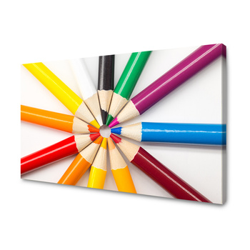 Canvas Print Colored Pencils Circle of Colorful Imagination 90x60