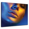 Canvas Print Woman Face Golden Lips Art 100x80 cm