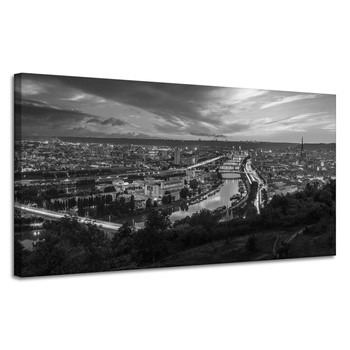 Canvas Print Architecture Rouen Black and White 120X60 cm