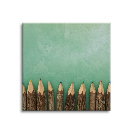 Canvas Print Colored Crayons 90x90