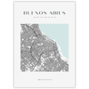 Poster Buenos Aires city map square 21X29.7 cm