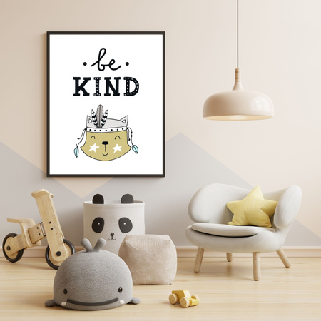 Children's be kind poster 40X50 cm + gold frame