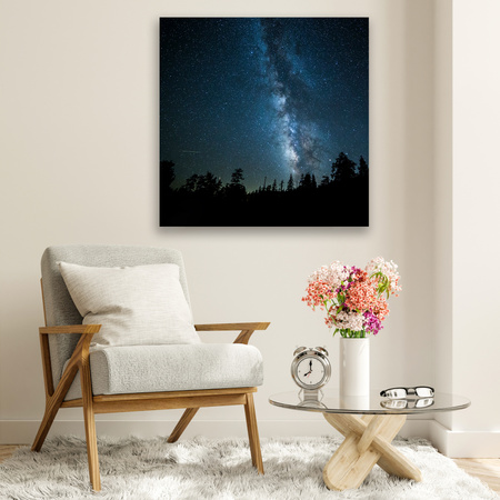 Canvas Print Space Night Forest Nebula 90x90