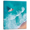 Canvas Print Sailboat Waves Sand Shore 40x50 cm