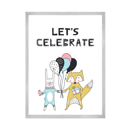 Let's celebrate Birthday Poster_2 30X40 cm + silver frame