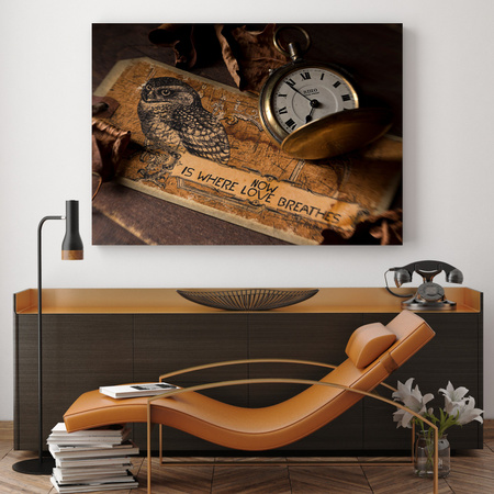 Canvas Print Vintage Clock 40x30 cm