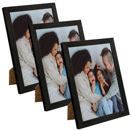 3x Black photo frame 18x24, I L13,15,051, black varnish + plexiglass embossing