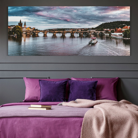 Canvas Print Architecture Prague Bridge 120X40 cm