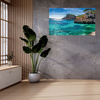 Canvas Print Landscape Rocks Water Trees Sun 100x80 cm