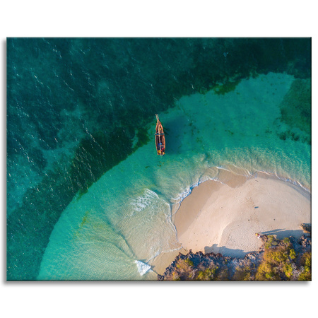 Canvas Print Water Beach Nature Boat Warmth 100x80 cm