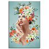 Canvas Print Beautiful Woman Flowers Portrait 80x120 cm