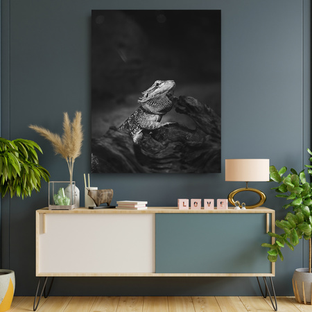 Canvas Print Lizard Reptile Black and White Nature 60x100