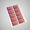 STICKERS with LOGO Rectangular with print Waterproof Text Photo 70x47 mm