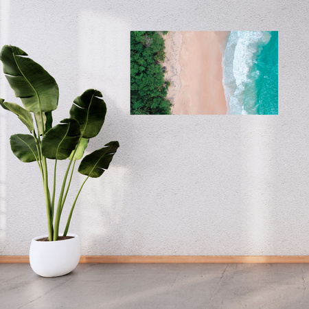 Canvas Print Trees Water Shore Ocean Waves 100x80 cm