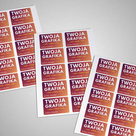 STICKERS with LOGO Rectangular with print Waterproof Text Photo 90x61 mm