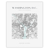 Poster Washington city map square 40X50 cm + gold frame