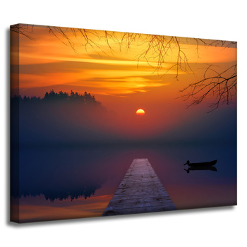 Canvas Print Nature Sunset Over Lake 40x30 cm