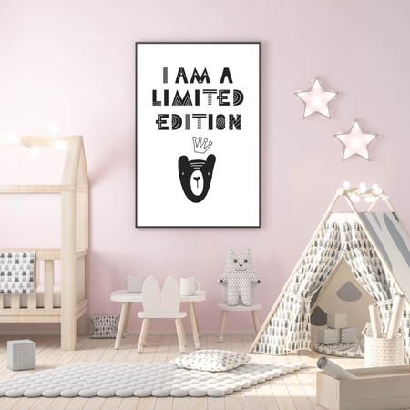 Children's poster I am a limited edition 40X50 cm + gold frame
