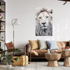 Canvas Print Bright Lion Face White Hair 80x120 cm