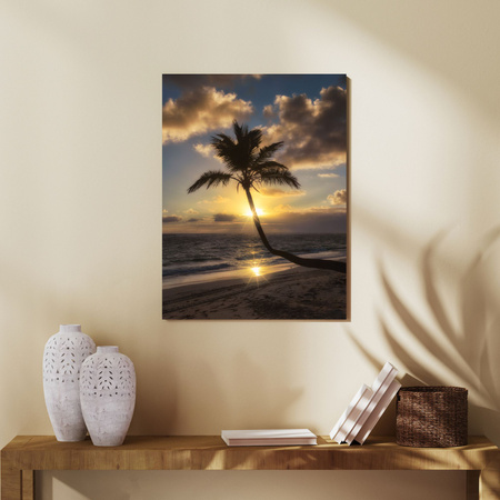 Canvas Print Nature Palm Sunset 30x40 cm