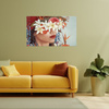 Canvas Print Woman Lips Flowers Nature 120x80 cm