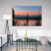 Canvas Print Windmill Sky Nature Sunset Lake Grass 90x60
