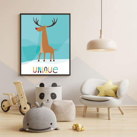 Children's Unique poster 24X30 cm + green frame
