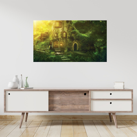 Canvas Print Tree House Oil Art 100x80 cm