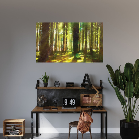 Canvas Print Oil Forest Trees Light Nature 100x80 cm